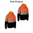 thumbnail image 1 of Radyan Hi Visibility Men's Construction Safety Hoodies Jacket - 4 Pack, 100% Polyester, Size: Adult, 1 of 4