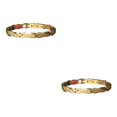 thumbnail image 3 of relayinert Stylish Textured Bracelet For Men Circulation With Magnets Magnetic Alloy Bracelets Magnetic Bracelet Gift gold 2Set, 3 of 6