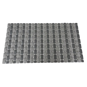 Mainstays Size: 28.34" x 15.35 ", Materisl: 62% TPE+38% PP, Non-Slip Tile Bath Mat for Shower with Strong Suction Cups, Grey