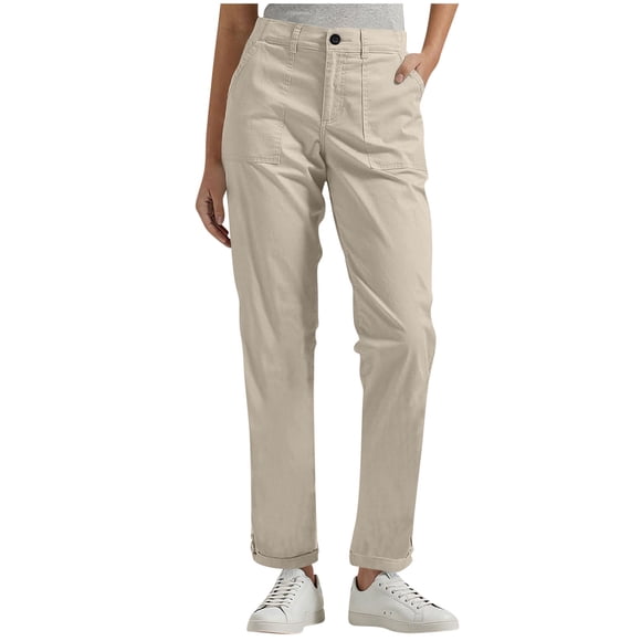Pisexur Womens Pants Slim Fit Stretchy Twill Chino Pants Women Solid Color Classic Women's Pants Casual Straight Leg Dress Pants Women S-5XL Beige