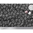 thumbnail image 2 of Soimoi Black Cotton Poplin Fabric Crystal Stone Geometric Decor Fabric Printed BTY 42 Inch Wide, 2 of 3