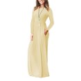 thumbnail image 1 of UKAP Ladies Dress Crew Neck Maxi Dresses Solid Color Swing Party Apricot XL, 1 of 6