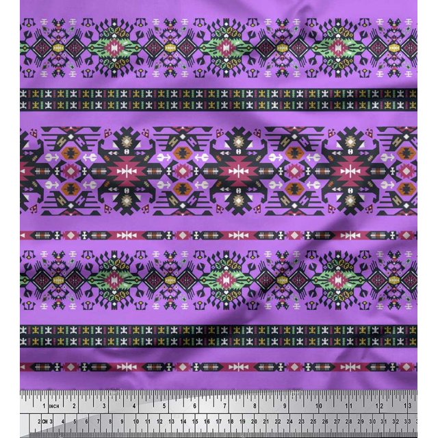 Soimoi Poly Georgette Fabric Aztec Southwestern Fabric Prints by Yard 52 Inch Wide