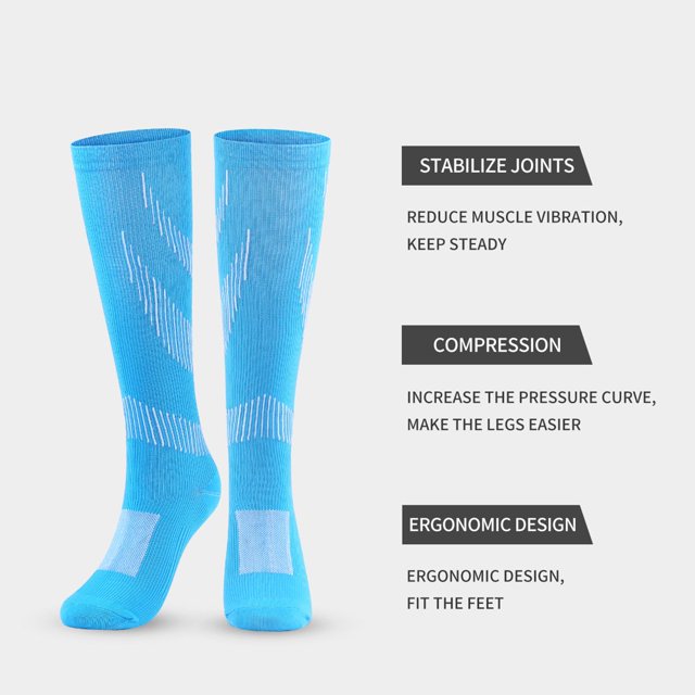 6 Paires de Bas de Compression pour Femmes Hommes Circulation 20-30 mmHg Bas de Compression pour Course Infirmière Enflure Voyage Vol