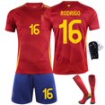 thumbnail image 1 of Spain National Team #16 RODRIGO Youth Football Jersey Set XL, 1 of 7