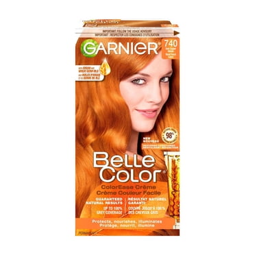 Garnier Belle Color Coloration Permanente, 740 Blond Foncé Cuivré, Couverture du Gris à 100%, Enrichi aux Huiles d'Argan et de Germe de Blé - 1 Application