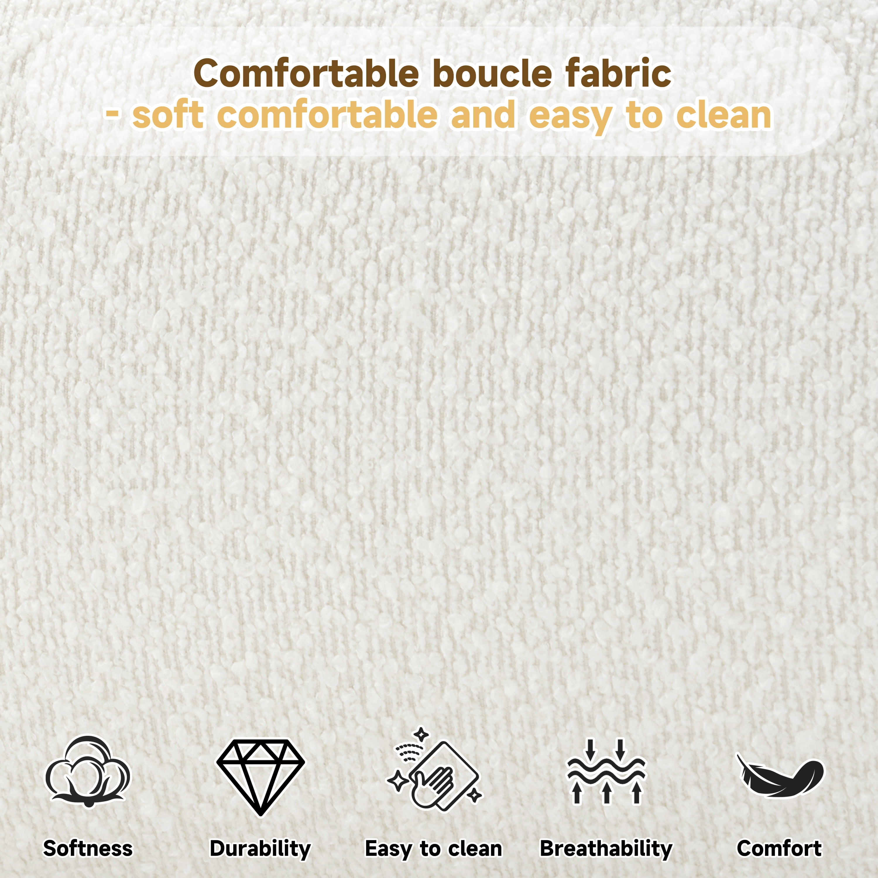 Noble House Lit rembourré Style Queen Cream, tête de lit en tissu texturé courbé avec cadre solide, blanc crémeux