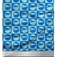 thumbnail image 1 of Soimoi Rayon Fabric Circle & Airplane Transport Print Sewing Fabric Yard 56 Inch Wide, 1 of 3