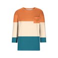 thumbnail image 3 of FAIWAD Womens 3/4 Sleeve Tunic Tops Color Block Round Neck Shirt Soft Lightweight Loose Top with Chest Pockets, 3 of 3