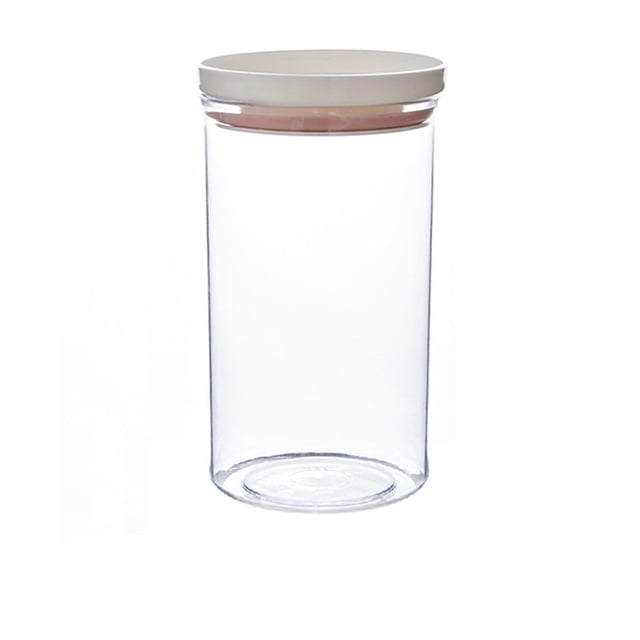 Pot transparent en Plastique Anti-Humidité avec Couvercle, Boîte de Rangement pour grains de Qualité Alimentaire. le Pot Présente un Matériau Très transparent pour une Visibilité Claire du Contenu, un Anneau d'Étanchéité sur le Couvercle pour Prolonger la Fraîcheur, et un design Empilable pour une Utilisation Efficace de l'Espace. Convient pour Ranger des Collations, des fruits Secs, des Herbes, des Assaisonnements et des grains Divers. Non Toxique, Sans Odeur et Écologique.
