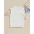 thumbnail image 4 of FOCUSNORM Toddler Sweater Vest Lightweight Sleeveless V Neck Solid Color Pullover Knitted Tank Tops, 4 of 9