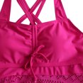 thumbnail image 3 of EGNMCR Bikini Set Women's Solid Color Swimsuit Fashion V Neck Lace Split Swimwear Set, 3 of 5