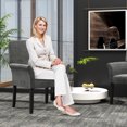 thumbnail image 4 of Gymax Set of 4 Arm Chair Guest Chair Home Office w/ Wooden Legs Grey, 4 of 10