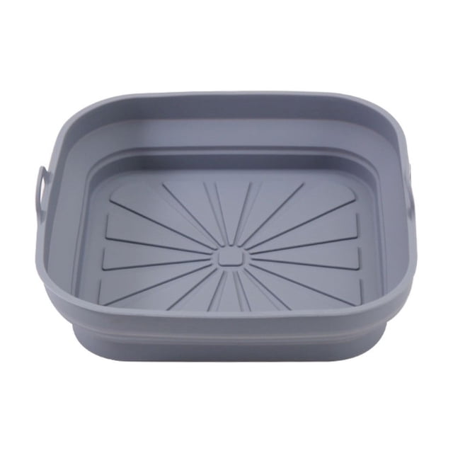 BKBP Doublure Carrée pour Friteuse à Air Chaud, Pot Rond en Silicone Réutilisable pour Friteuse à Air, Design de Filtre à Huile Antiadhésif, Tapis de Cuisine de Qualité Alimentaire, Grands Accessoires de Remplacement pour Friteuse à Air