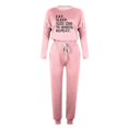 thumbnail image 4 of Pisexur Womens Lounge Set 2 Piece Outfits Long Sleeve Letter Print Blouses Tops Drawstring Pockets Long Pants Track Suits Plus Size Vacation Outfits Sweatsuit Set S-5XL, 4 of 4