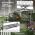 thumbnail image 4 of Outsunny Outdoor Bench with Retractable Middle Table for Patio Loveseat - Set of 1 Black, 4 of 9