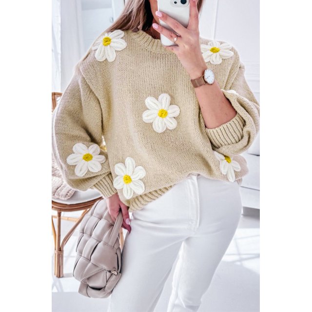 FOLUNSI Chandail au Crochet Élégant - Confort Douillet au Quotidien!