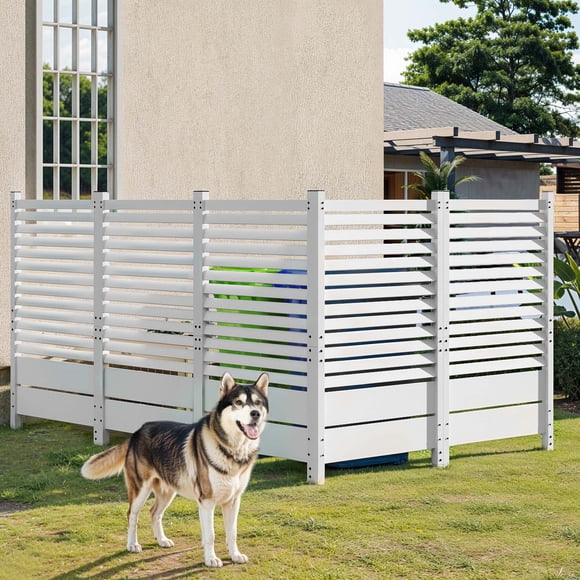 DEXTRUS 60H x 38W In Outdoor Wood Privacy Panel fo AC Unit, Weatherproof Backyard & Patio Fence, 1 Unit, White