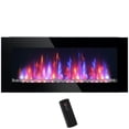 thumbnail image 1 of HOMCOM Wall Mounted Fireplace with LED Flame, Electric Fireplace, Black, 1 of 10