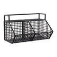 thumbnail image 3 of Lipstore Adhesive Small Metal Basket Wall Mount Fruit Basket for Craft Room Garage RV 2 Grid, 3 of 8