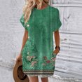thumbnail image 4 of TJAZFJPA Robes Formelles Grande Taille pour Femmes Femmes Robe T-Shirt Douce à Manches Courtes Tunique d'Été Décontractée Robe Imprimée Ample avec Poches Robes Formelles pour Femmes Robe de Gala, 4 of 7