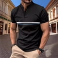 thumbnail image 3 of QIPOPIQ Men's Casual Golf Shirts Short Sleeve Button Down Striped Collared Shirts Summer Work T-Shirt Clearance, 3 of 9