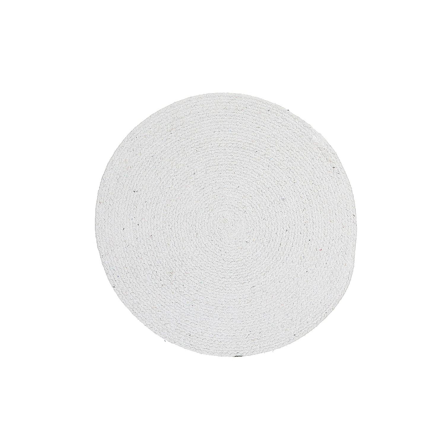 IH Casa Decor Imprimé Rond Cotton Corde Placemat Blue Mandala - Ensemble De 12