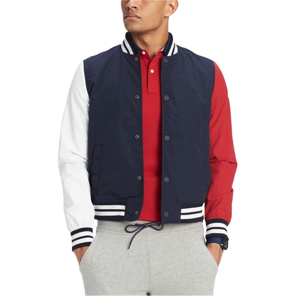 Tommy Hilfiger Mens Baseball Jacket, Blue, XX-Large