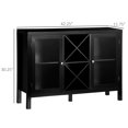 thumbnail image 3 of HOMCOM Sideboard Buffet Cabinet W/ X-Shaped Wine Rack for Living Room Black, 3 of 10
