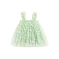 thumbnail image 1 of Xingqing Robe d'Été Adorable pour Bébés Filles, Douce, à Bretelles, Sans Manches, à Fleurs Imprimées, en Dentelle, Tutu, Robe Soleil, 1 of 7