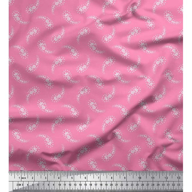 Soimoi polyester Crepe Fabric Floral & Paisley Print Sewing Fabric Yard 52 Inch Wide