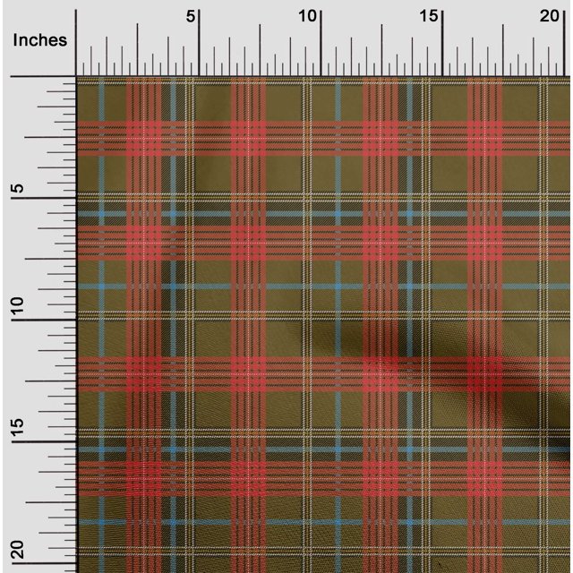 oneOone Cotton Poplin Fabric Tartan Check Print Sewing Fabric BTY 56 Inch Wide