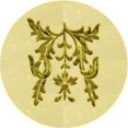 thumbnail image 1 of Ahgly Company Tapis Rond Lavable en Machine Intérieur Transitionnel Jaune Soleil, 5 Pieds Rond, 1 of 7