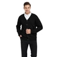 thumbnail image 1 of TOPTIE Cardigan pour Homme Coupe Décontractée Col en V Coton-Noir-P, 1 of 8