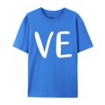 thumbnail image 3 of Hot Sale!! T-Shirts de la Saint-Valentin pour Femmes Imprimés Graphiques Mignons Léopard Cœur T-Shirts Décontractés Manches Courtes Col Rond Bleu + S, 3 of 7