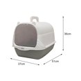 thumbnail image 4 of Cat Litter Box with Lid Portable Litter Box Cat Litter Anti Splashing Easy Tidy Handle grey, 4 of 9