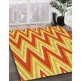 thumbnail image 3 of Ahgly Company Machine Washable Indoor Square Transitional Orange Red Orange Area Rugs, 3' Square, 3 of 7