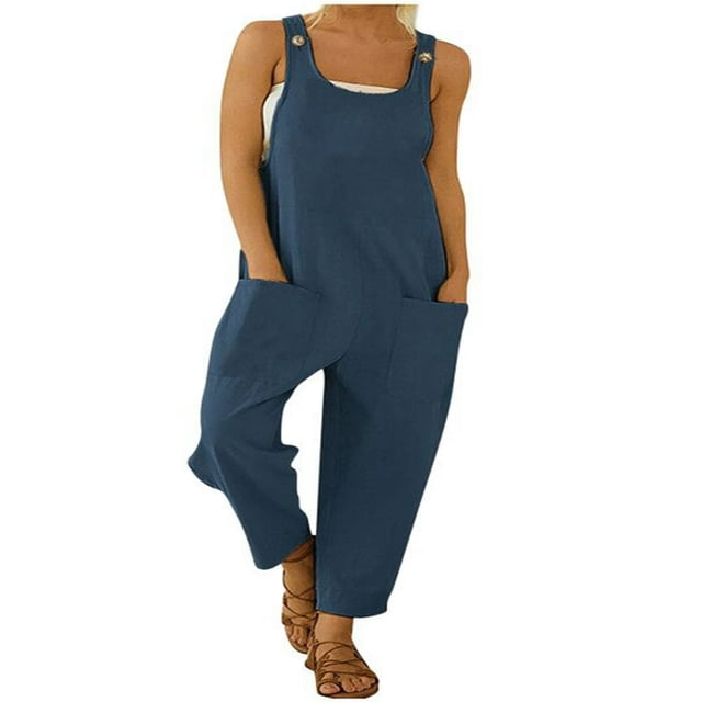 Jumpsuits For Women Sleeveless Backless Spaghetti Strap Wide Leg Pants