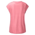 thumbnail image 4 of T-shirt Décontracté pour Femmes, Uni, Col Rond, Coupe Ample, Manches Courtes, Chandail à Enfiler, 4 of 9