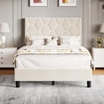 thumbnail image 3 of Yiwa Twin Bed Frame with Upholstered Headboard, Upholstered Bed Frame, Heavy-Duty Platform Bed Frame with Adjustable Headboard, Strong Wood Slat Support/No Box Spring Needed/Noise Free, 3 of 6