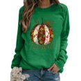 thumbnail image 1 of Innerwin L'action de Grâce Tops Citrouille Impression Femmes T-Shirt Parti Cou en Vrac Tee Vert XL, 1 of 2