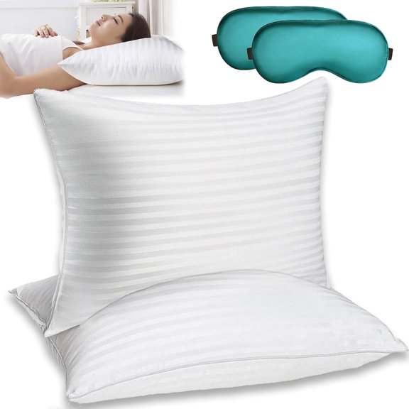 Kuyami Pillow, King/Queen/Standard Size Pillows Set of 2, Luxury Hotel Collection Pillow, Surround Fill Cool Bed Pillows Soft and Supportive for Back/Stomach/Side