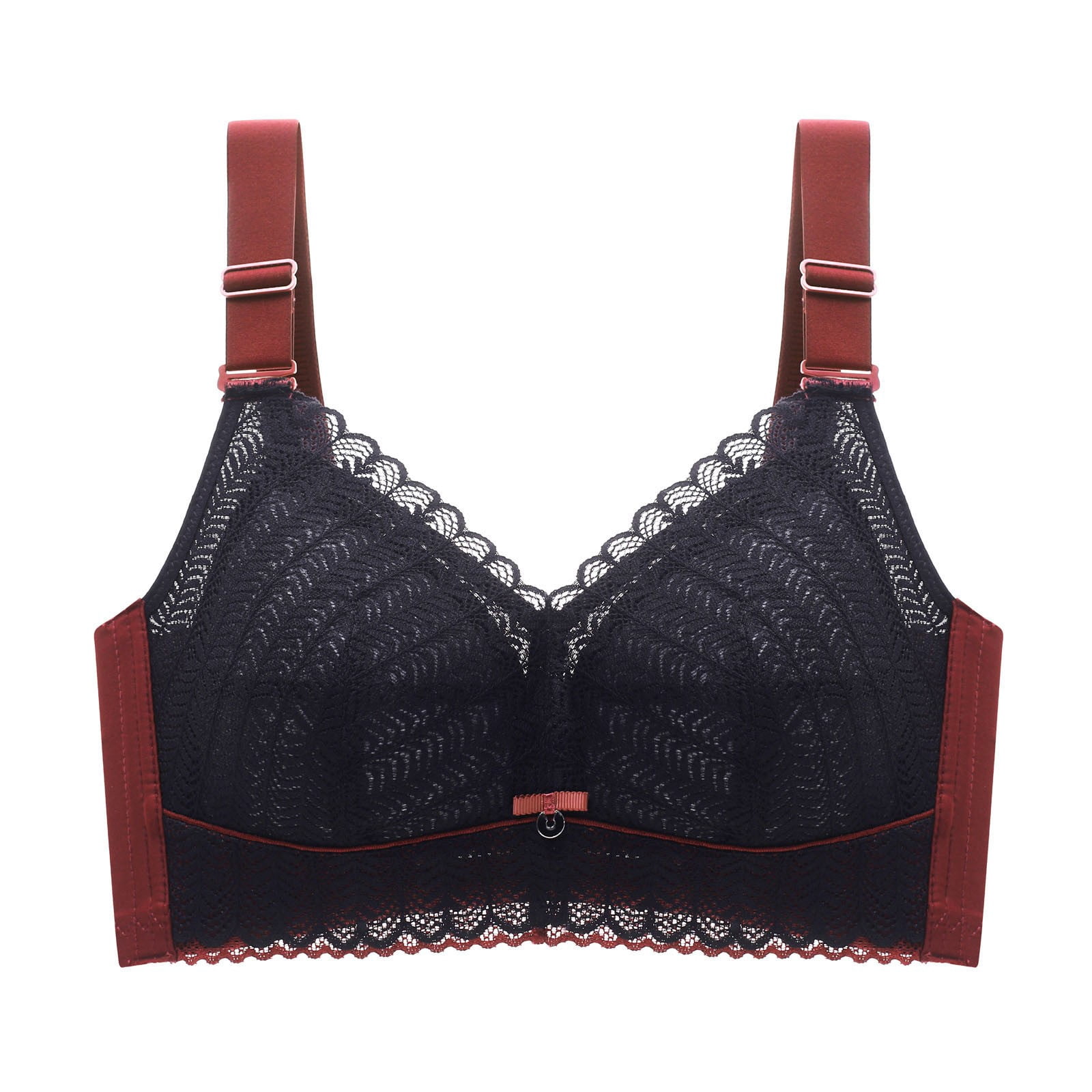 B91xZ Fashion Lace Unlined Underwire Bra Fashion Plus Size Back-Closure Underwire Bra,Black 34B