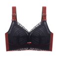 thumbnail image 1 of B91xZ Fashion Lace Unlined Underwire Bra Fashion Plus Size Back-Closure Underwire Bra,Black 34B, 1 of 5