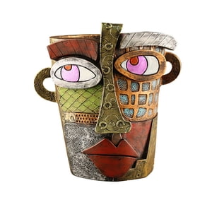 Unique Face Planters Pots Tête - Rainbow Head Planters Pots Conteneur pot de fleurs décoratives pour les plantes d'intérieur extérieur, coloré visage Art abstrait Résine Pot planter