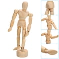 thumbnail image 3 of Unique Bargains 4.5" Wooden Mannequin Figure, Artist Drawing Manikin Model Flexible Movable 2Pack, 3 of 6