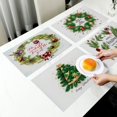 thumbnail image 4 of Oleegame 1PC Placemat Christmas Table Placemats Christmas Rustic Vintage Washable Table Mats, 4 of 4