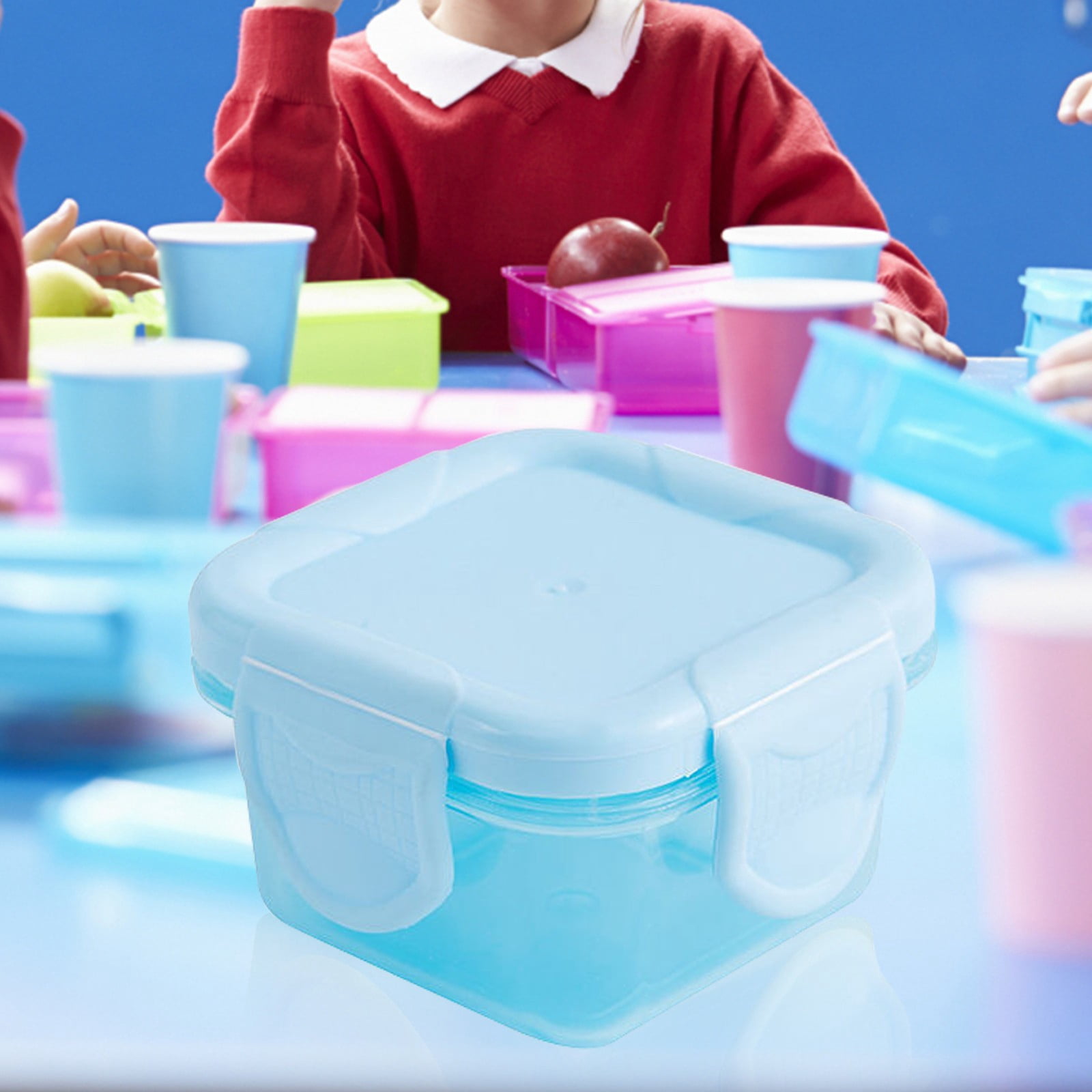 Clearance!Kitchen Gadgets Kitchen Organizers And Storage Mini Plastic Food Storage Containers With Lids,Small Airtight Containers,Square School Lunch Containers For Children,Storage Containers