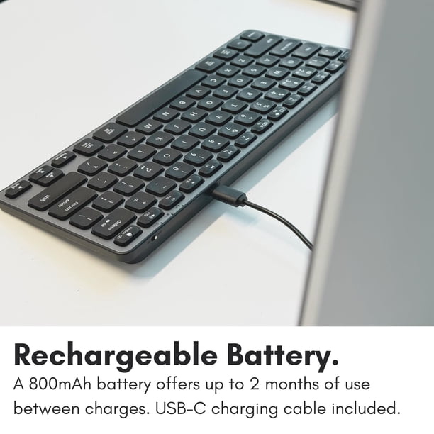Macally Bluetooth Keyboard for Mac - Premium Multi Device Keyboard