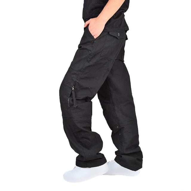 Birdeem Mens Solid Multi-Pocket Washed Overalls Outdoor Casual Pants Trousers